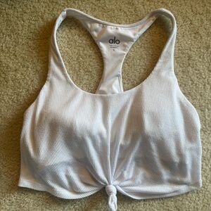 ALO Yoga Women's Ribbed White Tank Top